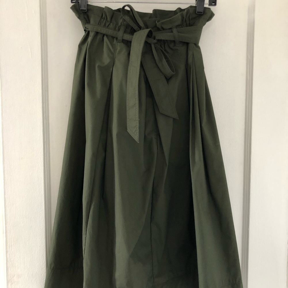 olive green a-line skirt